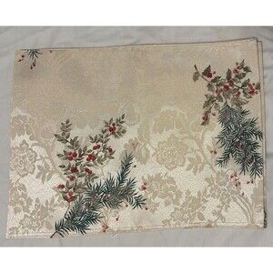 Villager A Liz Claiborne Christmas Holiday Place Mat 2001 Vintage Home Decor
